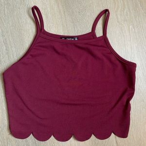 scallop edge crop top